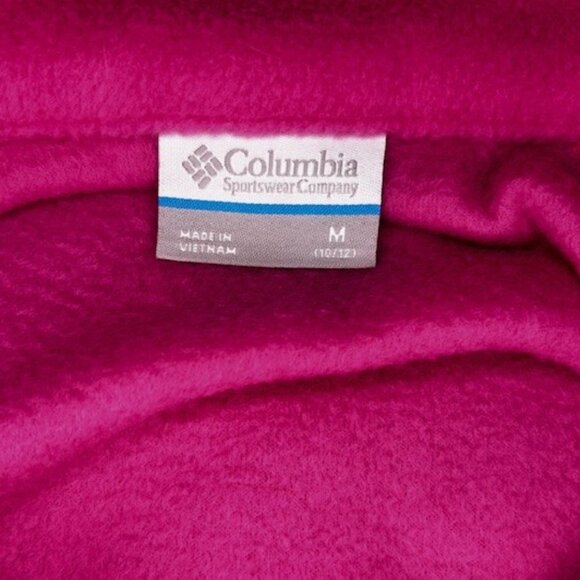 Columbia Girl's Fleece Lightweight Jacket Pink Size M 10/12 Excellent condition - Picture 7 of 7